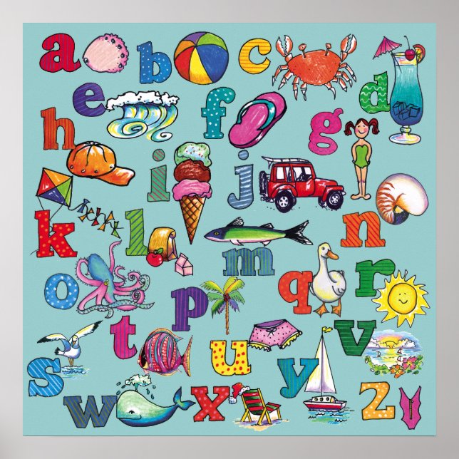 Alphabet-Schachposter Poster (Vorne)