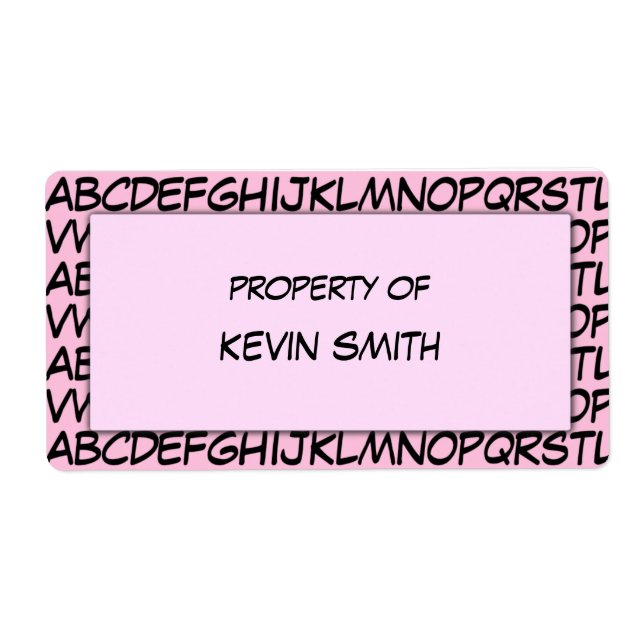 Alphabet School Labels (Vorne)