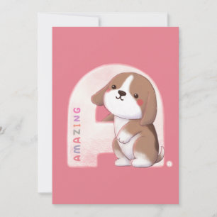 Alphabet Series: "A" Phantastische Beagle Illustra Feiertagskarte