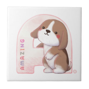 Alphabet Series: "A" Phantastische Beagle Illustra Fliese
