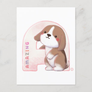Alphabet Series: "A" Phantastische Beagle Illustra Postkarte
