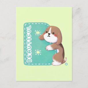 Alphabet Series: "B" Schöne Beagle Illustration Postkarte