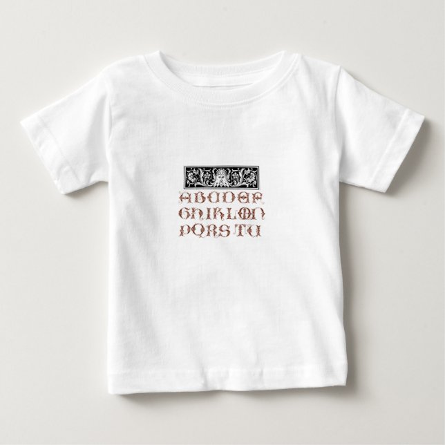 Alphabet-Shirt Baby T-shirt (Vorderseite)