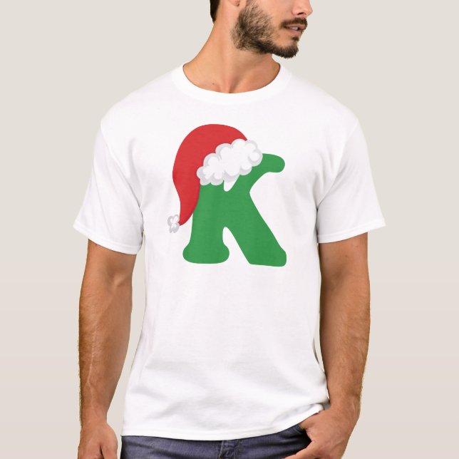 Alphabet-Shirt des Weihnachtsbuchstabe-K T-Shirt (Vorderseite)