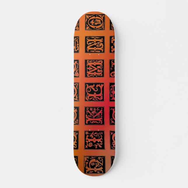 Alphabet Skateboard aus dem 16. Jahrhundert (Vorne)