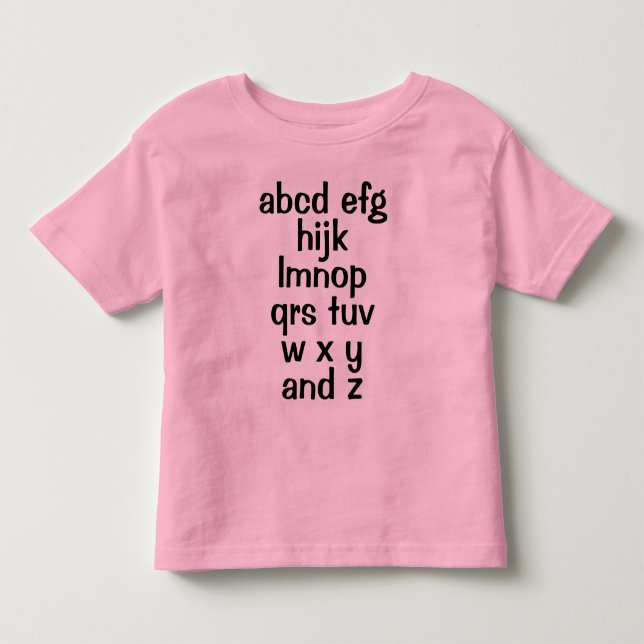 Alphabet Song Kindermädchen T - Shirt (Vorderseite)