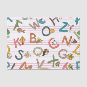 Alphabet-Spaß-Buchstaben u. Grafiken Seidenpapier