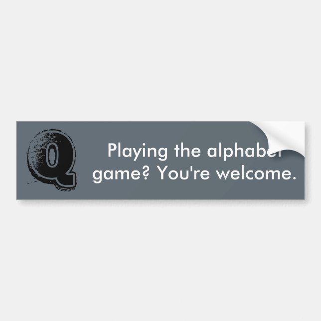Alphabet-Spiel-Autoaufkleber Q Autoaufkleber (Vorne)