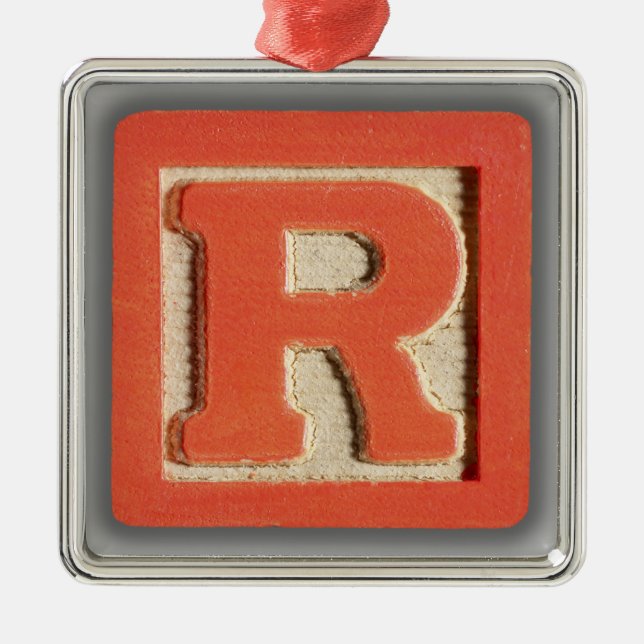 Alphabet-Spielzeug-Block R Ornament Aus Metall (Vorne)