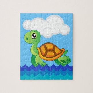 Alphabet T für Schildkröte-Puzzlespiel