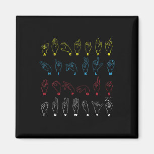 Alphabet Teacher American Sing Language Asl Chart Magnet