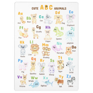 Alphabet Tier ABC Süße Tiere Klemmbrett