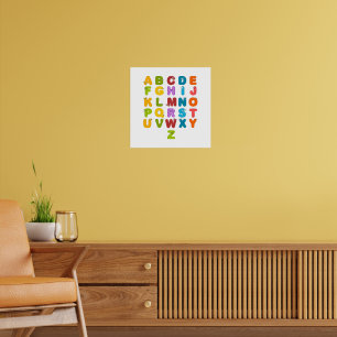 Alphabet Tier Buchstaben Zoo Kinder Kinderzimmer   Poster