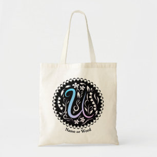 Alphabet U Monogram Handwriting Tragetasche