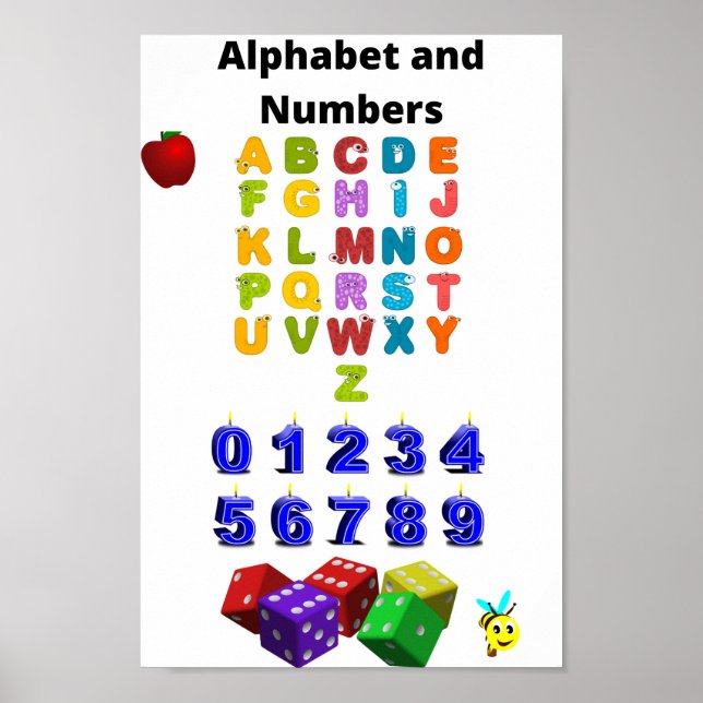 Alphabet- und Numbers-Plakat Poster (Vorne)