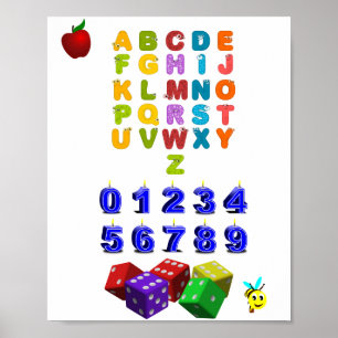 Alphabet und Zahl Poster