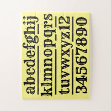 Alphabet und Zahlen entwerfen Puzzle