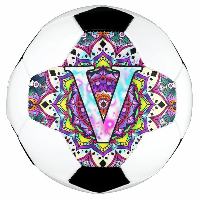 Alphabet V mandala Fußball (Vorderseite)