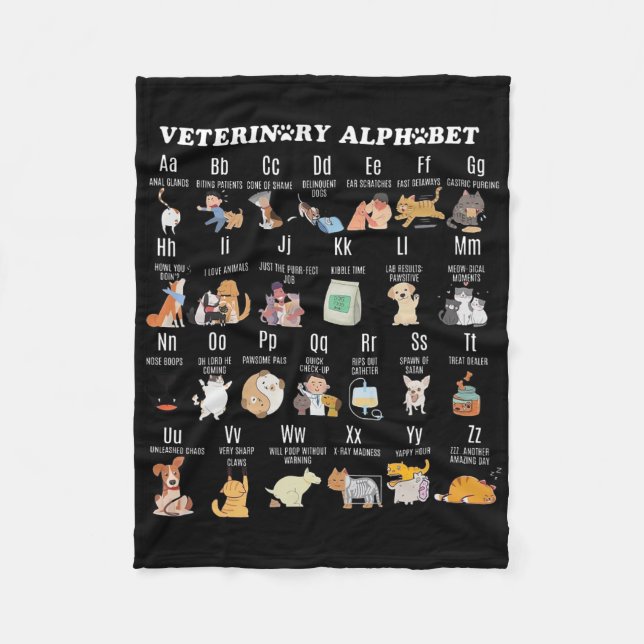 Alphabet Vet Nurse Student Sch Fleecedecke (Vorderseite)