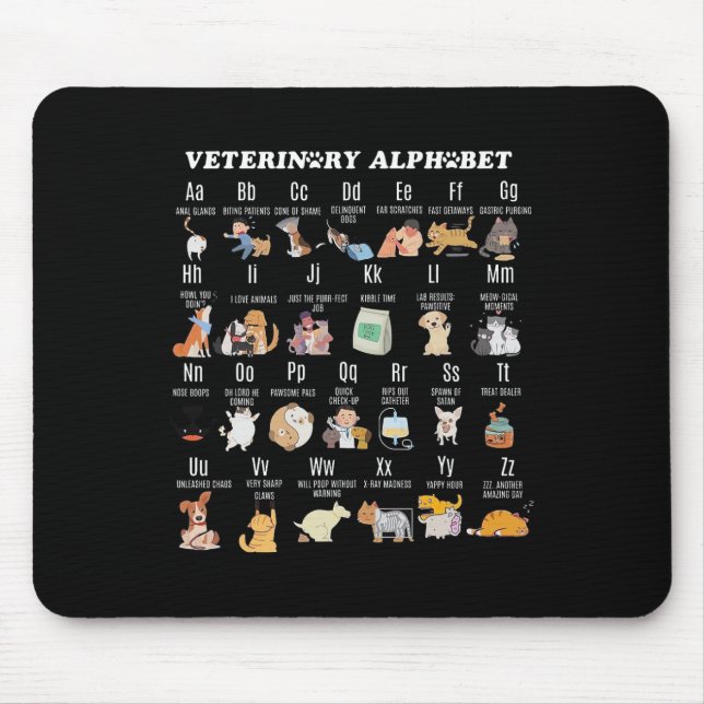 Alphabet Vet Nurse Student Sch Mousepad (Vorne)
