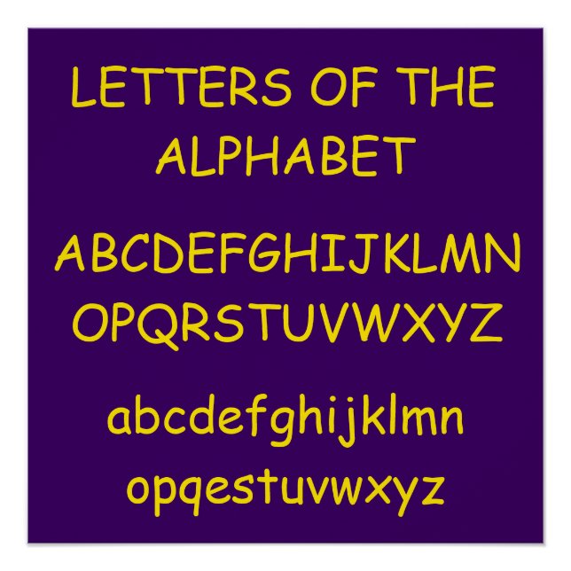 Alphabet von Janz Lila ABCs Poster (Vorderseite)