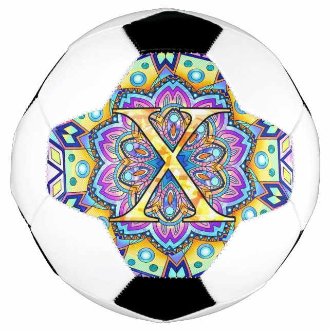 Alphabet X mandala Fußball (Vorderseite)