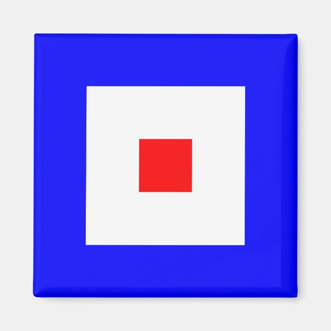 Alphabet-Zeichenbrief W (Whiskey) der Wasserflagge Magnet (Vorne)