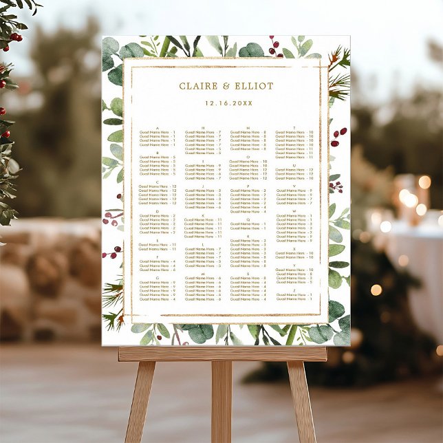 ALPHABETICAL ORDER Botanical Holiday Seating Chart Poster (Von Creator hochgeladen)