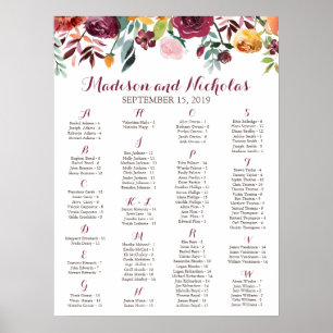 Alphabetische Blume Herbst Orange Rosa Poster