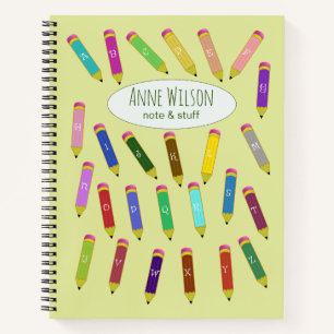Alphabetische Bunte Pencillen Notizbuch