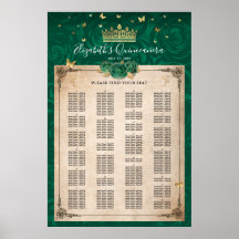 Alphabetische grüne und goldene elegante Rosen Sit