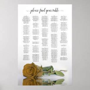 Alphabetische Hochzeitskarte für die Ocker-Rose Poster
