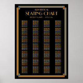 Alphabetische Hochzeitssattelkarte Schwarz Art Dec Poster