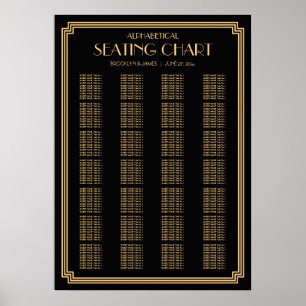 Alphabetische Hochzeitssattelkarte Schwarz Art Dec Poster