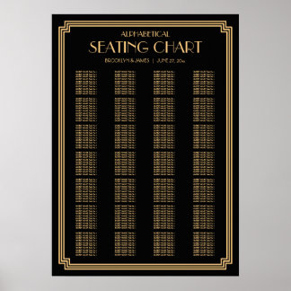 Alphabetische Hochzeitssattelkarte Schwarz Art Dec Poster