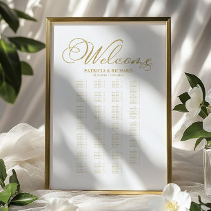Alphabetische Hochzeitssitzordnung Goldfolie Poster
