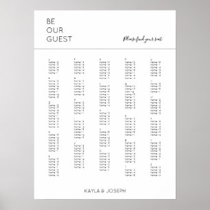Alphabetische Hochzeitstabelle Poster