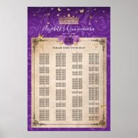 Alphabetische Lila Lavendel Gold Rose Sitzplätze