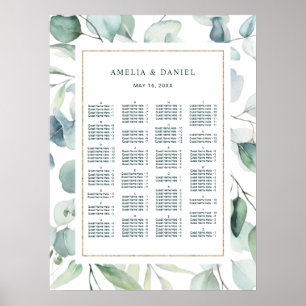 ALPHABETISCHE Ordergrün Hochzeitsstift Poster
