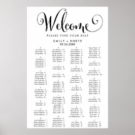 Alphabetische Seetabelle der Südkalligrafie Poster
