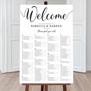 Alphabetische Sitzkarte Hochzeitsplan Poster