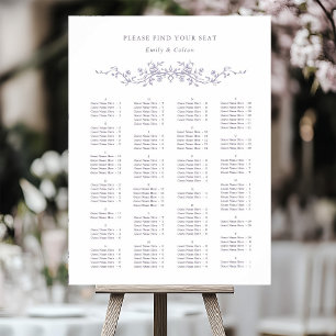 Alphabetische Sitzordnung Lavendel Hochzeit Sitzpl Poster