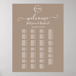 Alphabetische Tafel für Monogramm Poster