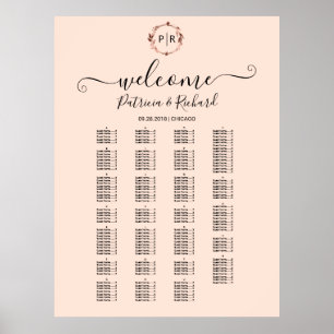 Alphabetische Tafel für Monogramm Poster