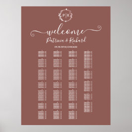 Alphabetische Tafel für Monogramm Poster