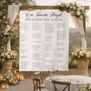 Alphabetischer Stoff Hochzeits-Sitzplan-Banner Wandteppich