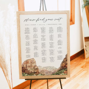 Alphabetisches Seekartendiagramm des ZION National Poster