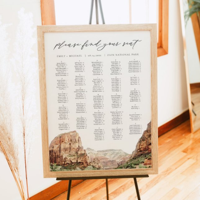 Alphabetisches Seekartendiagramm des ZION National Poster (Von Creator hochgeladen)