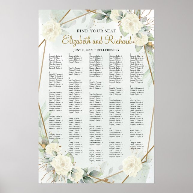 Alphabetisches Seekartendiagramm für die Grünpflan Poster (Vorne)
