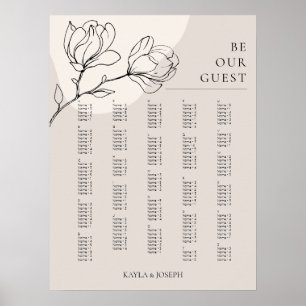 Alphabetisches Seekartenzeichen der Boho Blume Poster